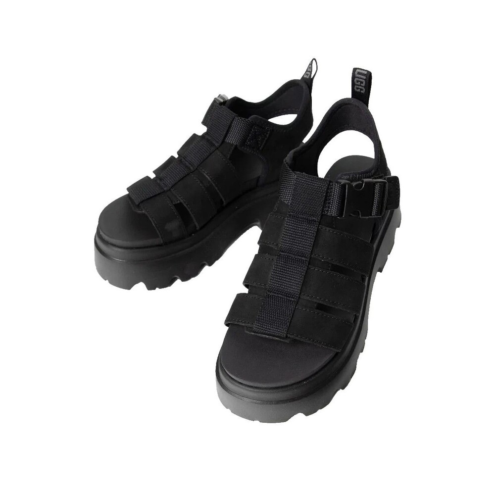 UGG WOMENS SIZE 10 BLACK UGG CORA GLADIATOR PLATFORM SANDALS NEW